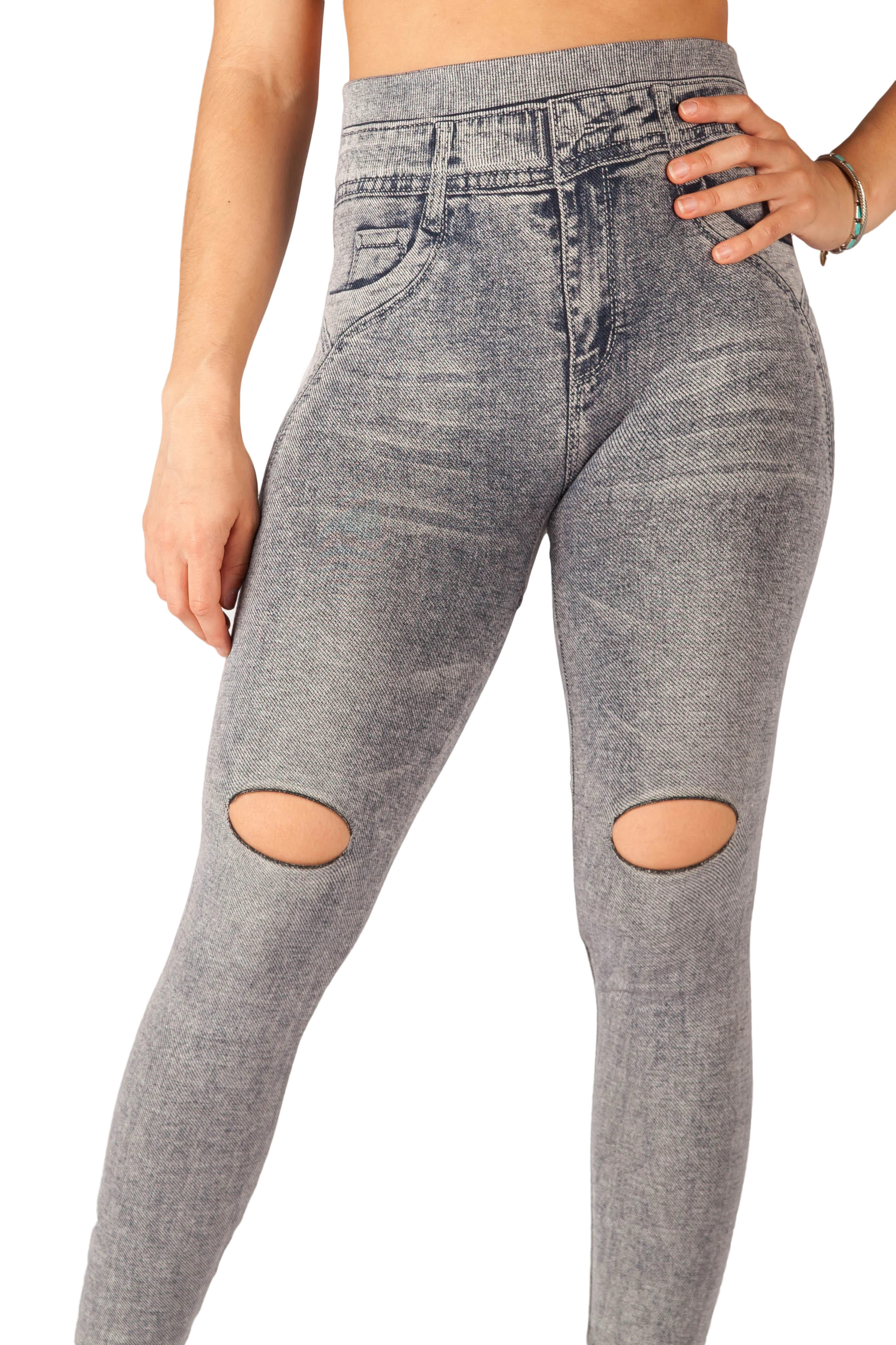 "Acid Wash" Distressed Jeggings - Image 3