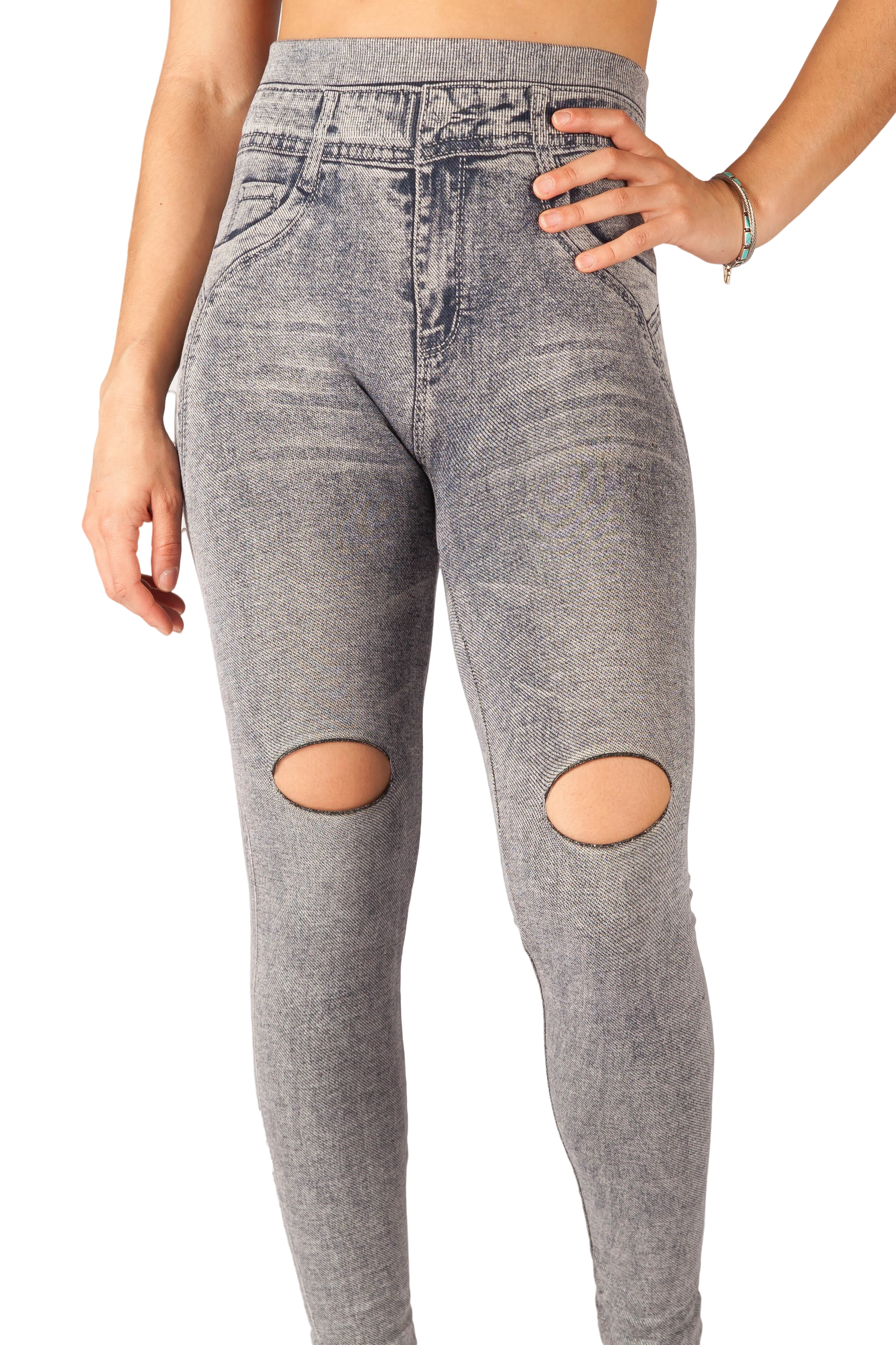 "Acid Wash" Distressed Jeggings - Image 4