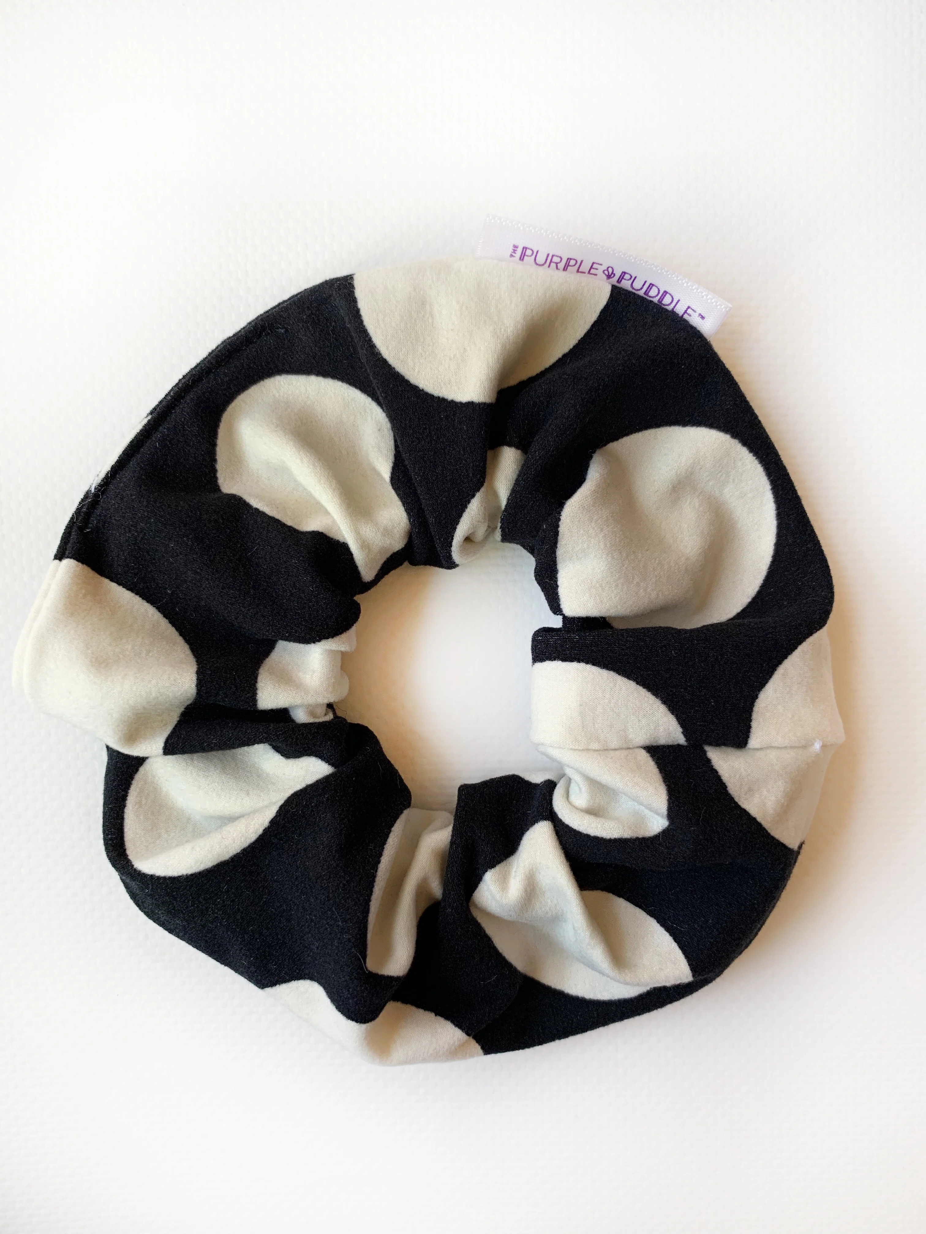 Black and White Polka Dot Scrunchie - Image 2