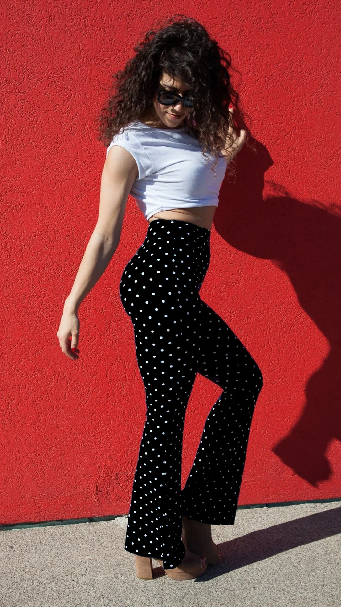Black Dotty Flare Leggings