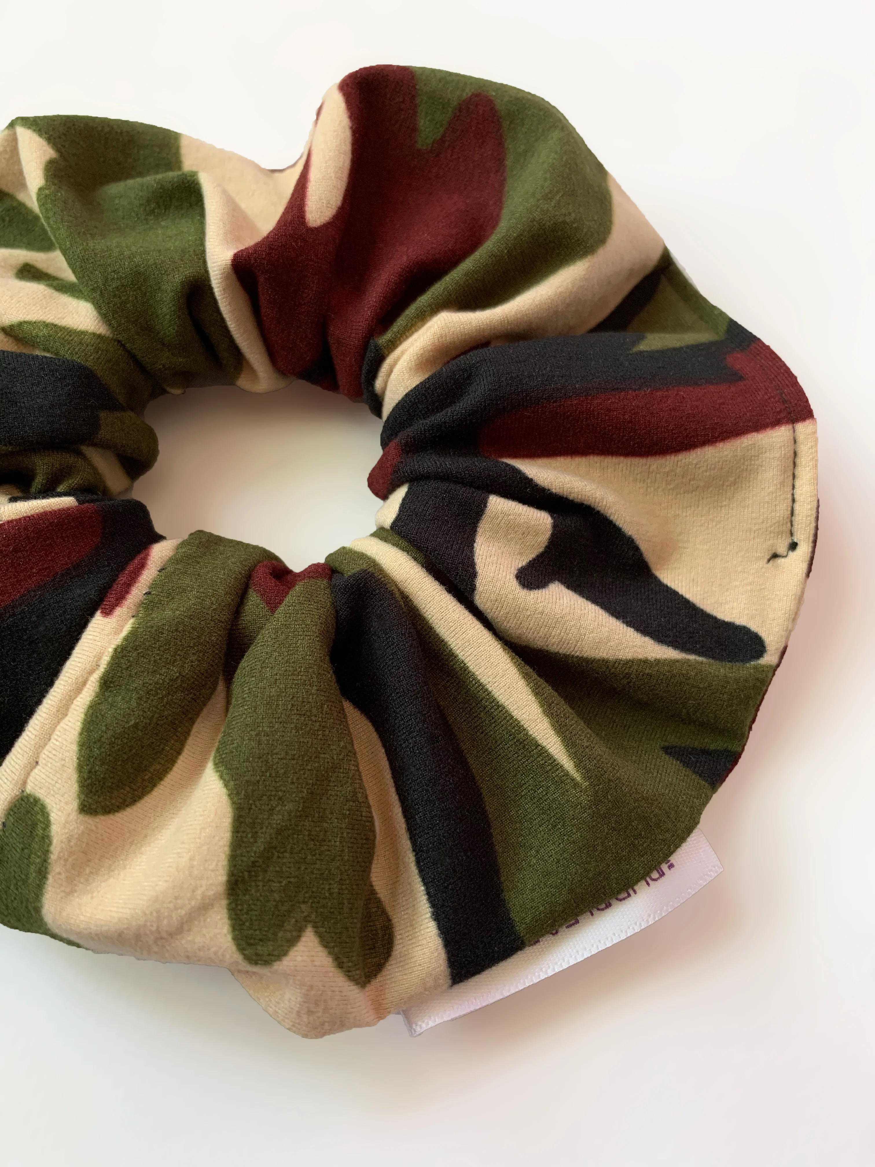 Cream Camo Scrunchie
