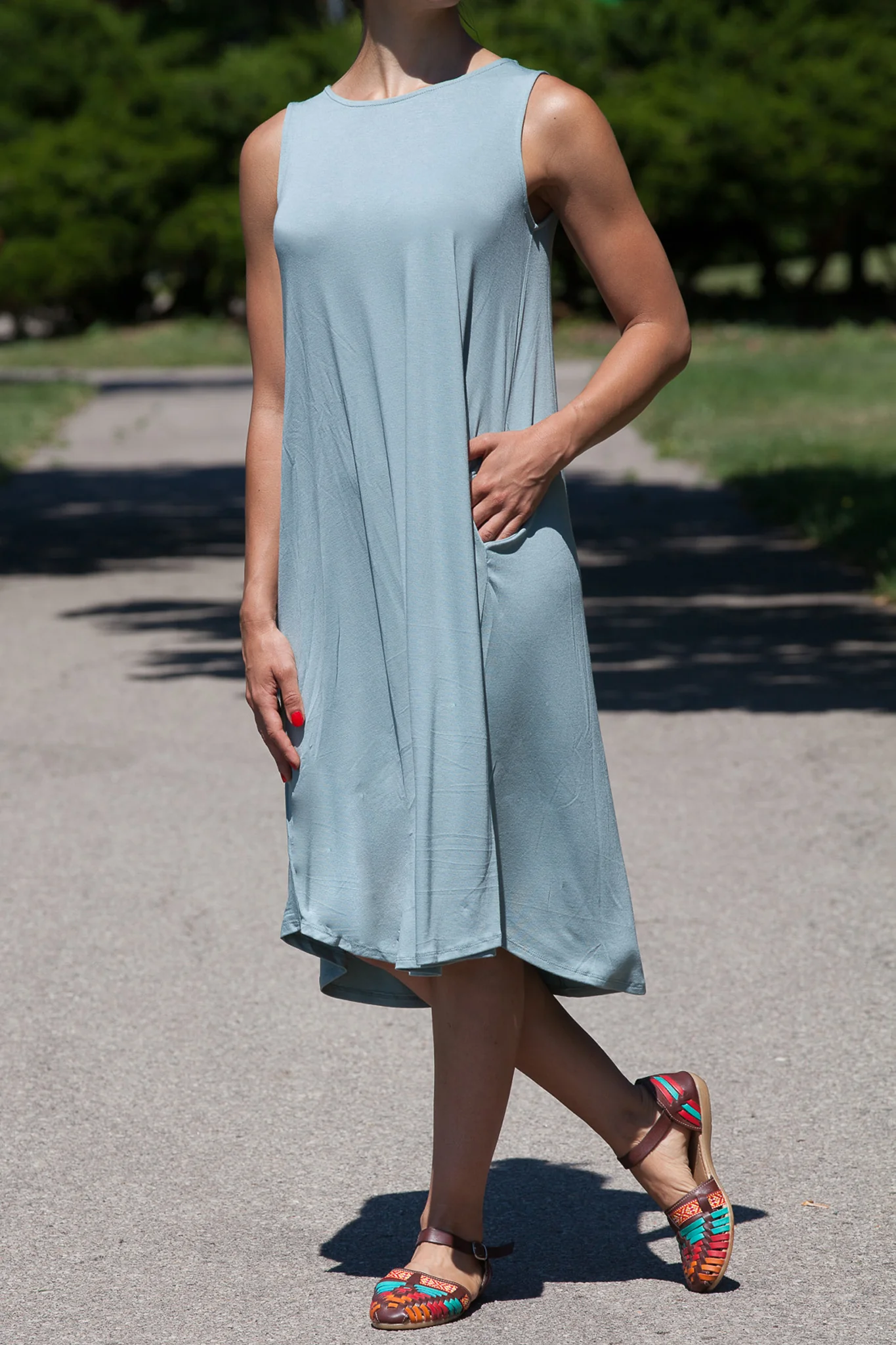 Knee Length Tank Dress (WITH POCKETS) - Image 20