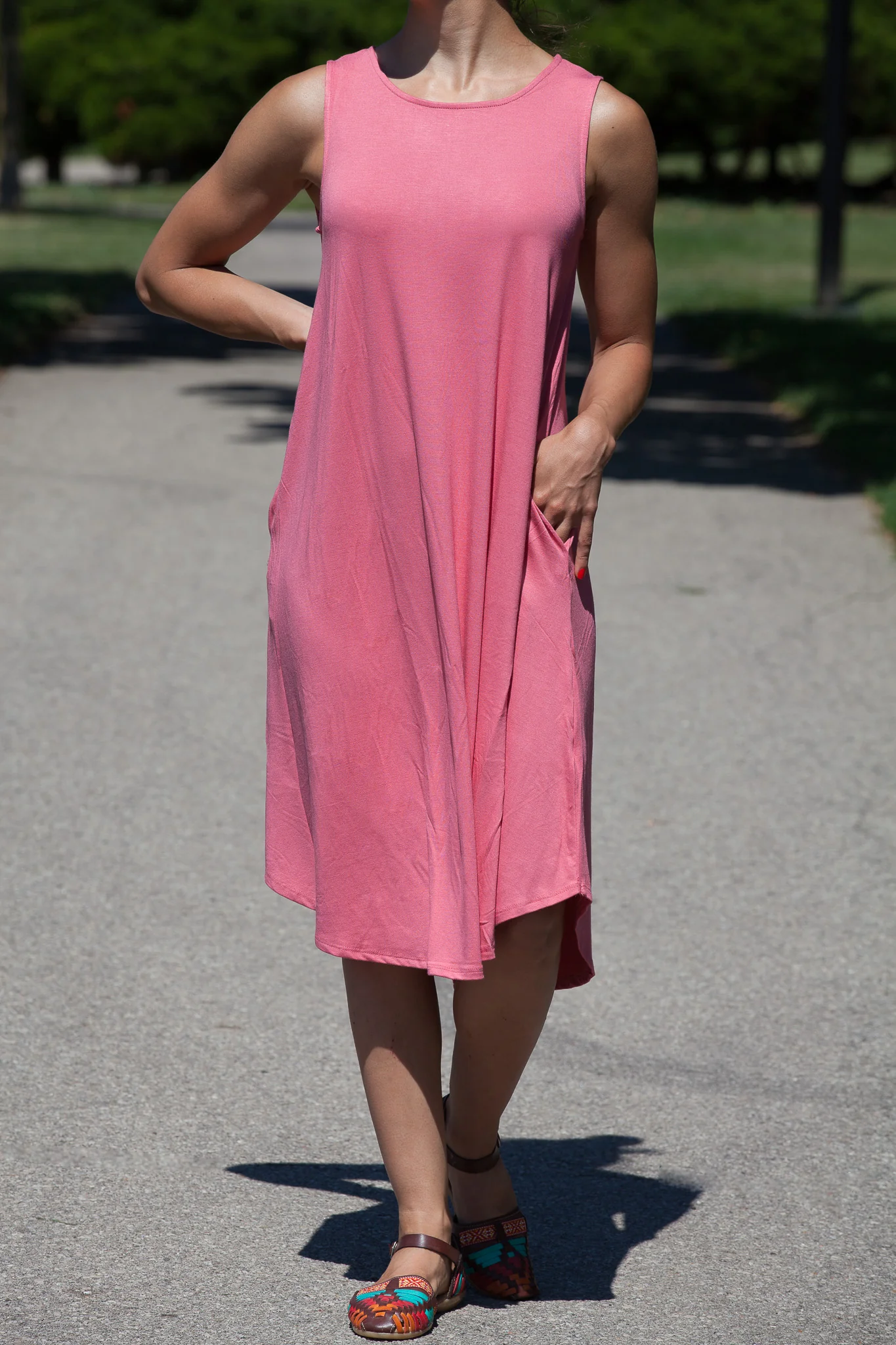 Knee Length Tank Dress (WITH POCKETS) - Image 3