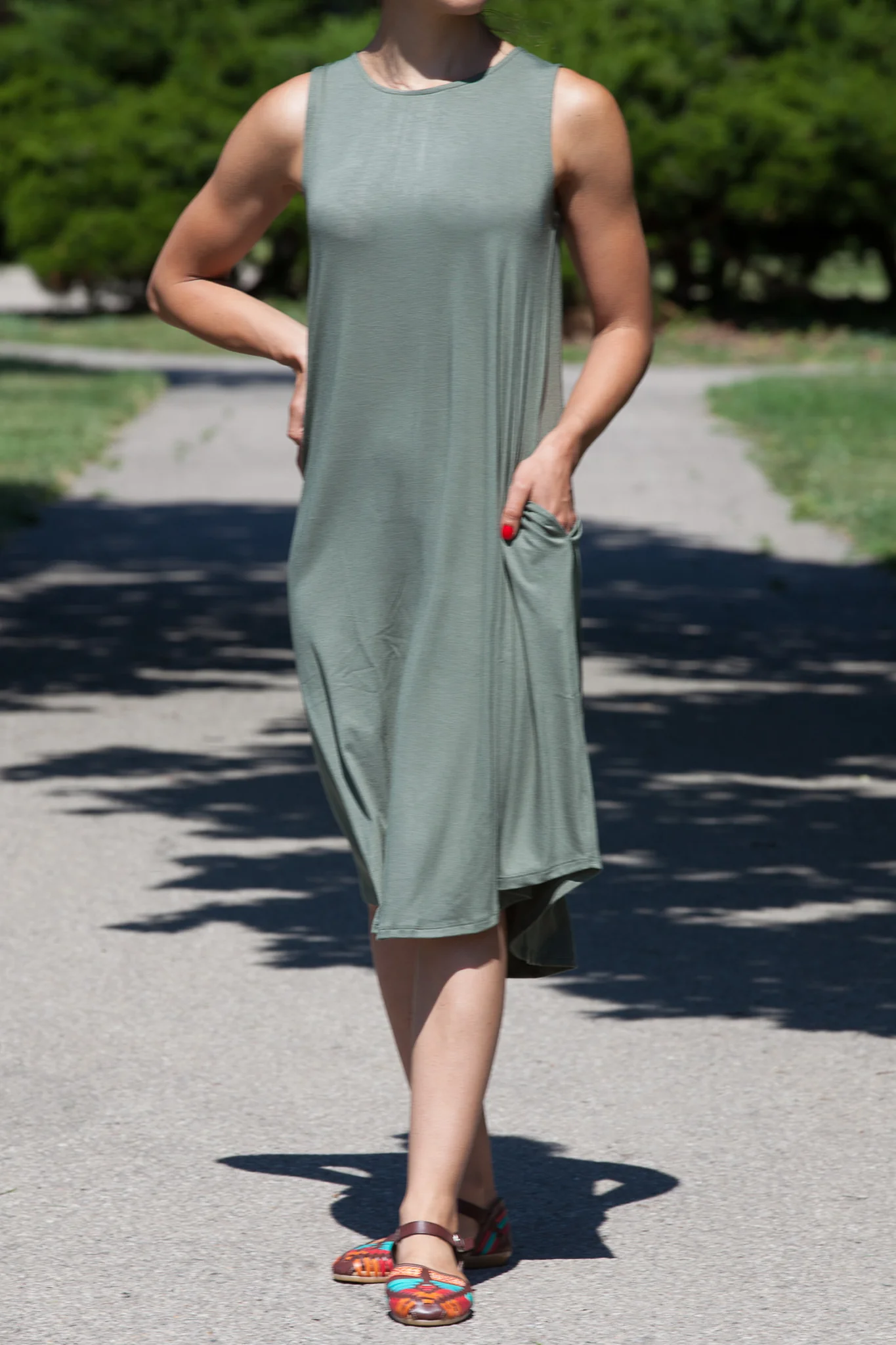 Knee Length Tank Dress (WITH POCKETS) - Image 8
