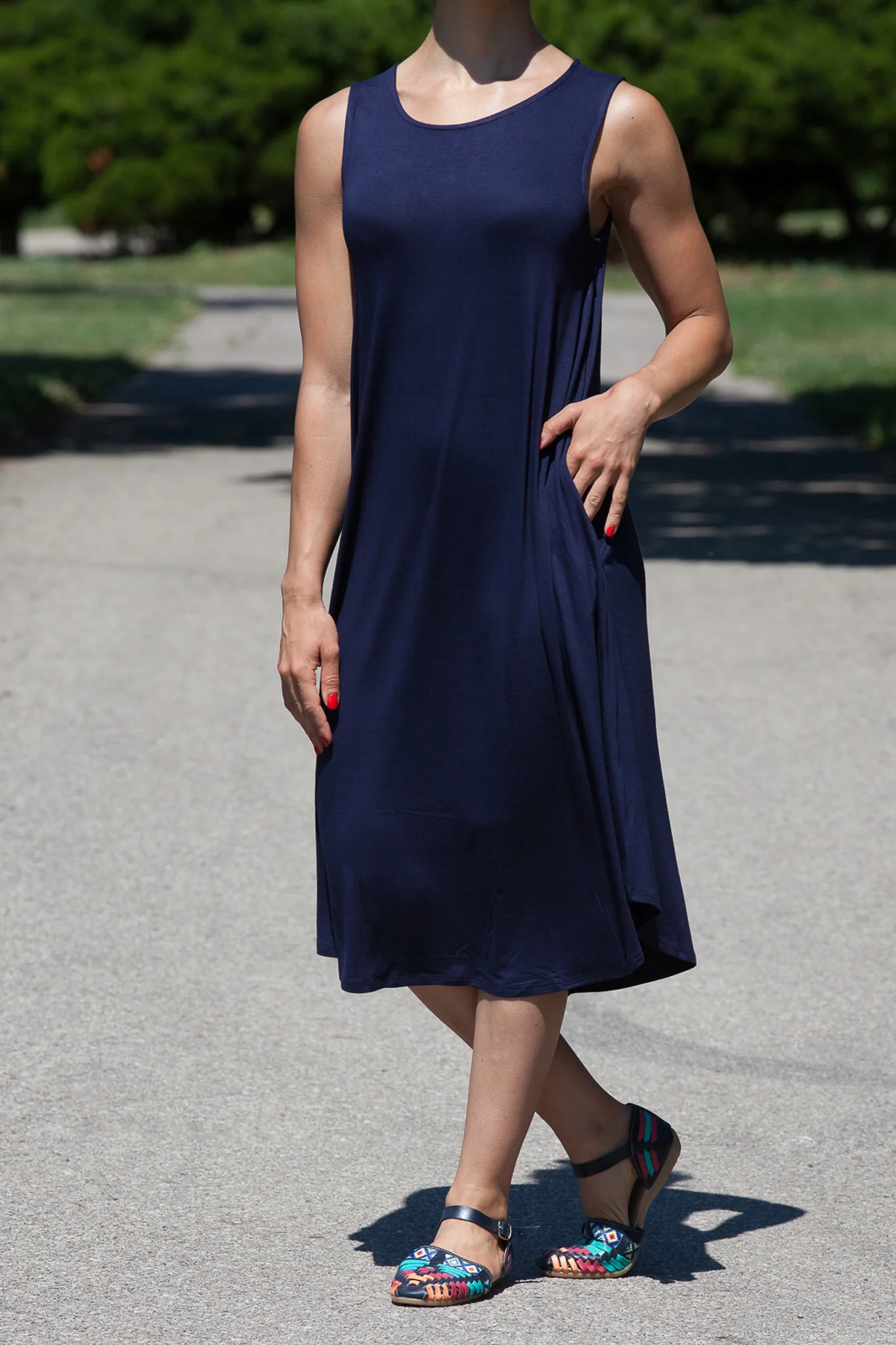 Knee Length Tank Dress (WITH POCKETS) - Image 9
