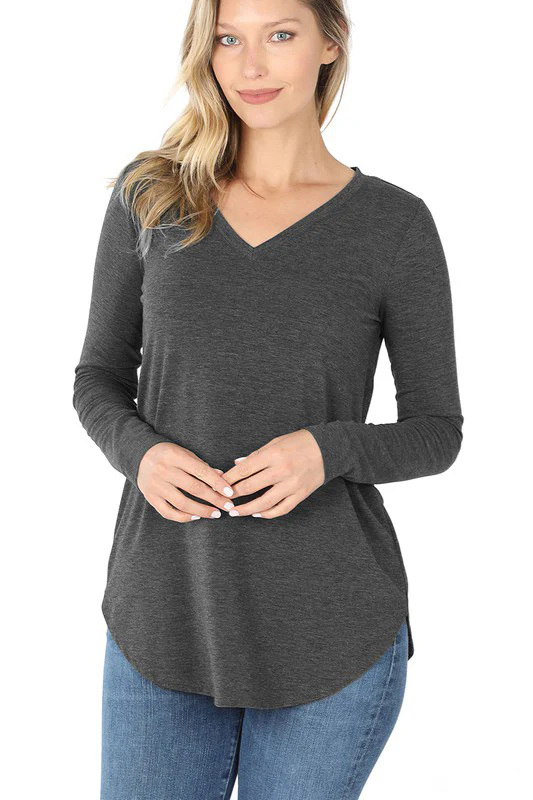 Long Sleeve V-Neck Front Back Scoop - Image 11