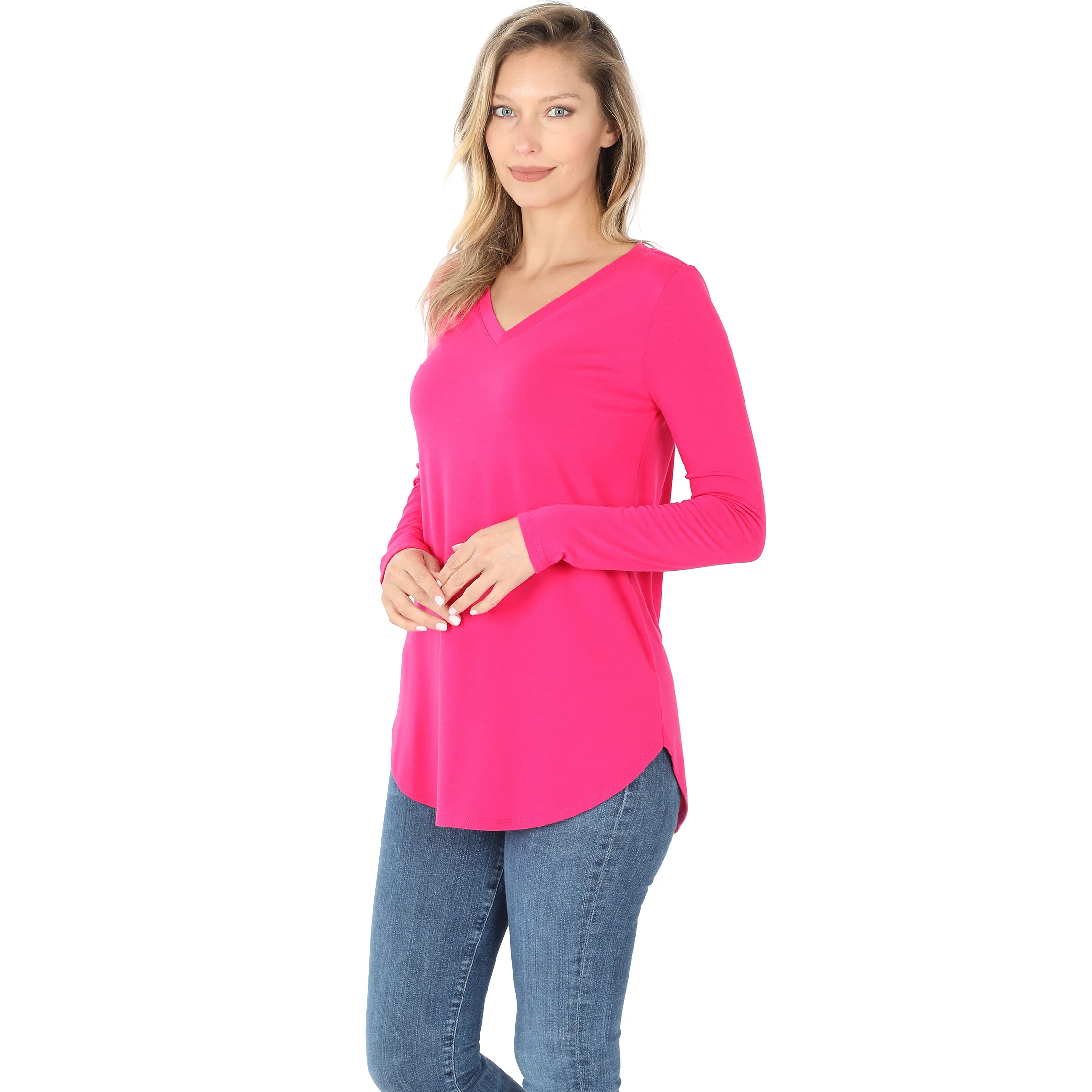 Long Sleeve V-Neck Front Back Scoop - Image 17