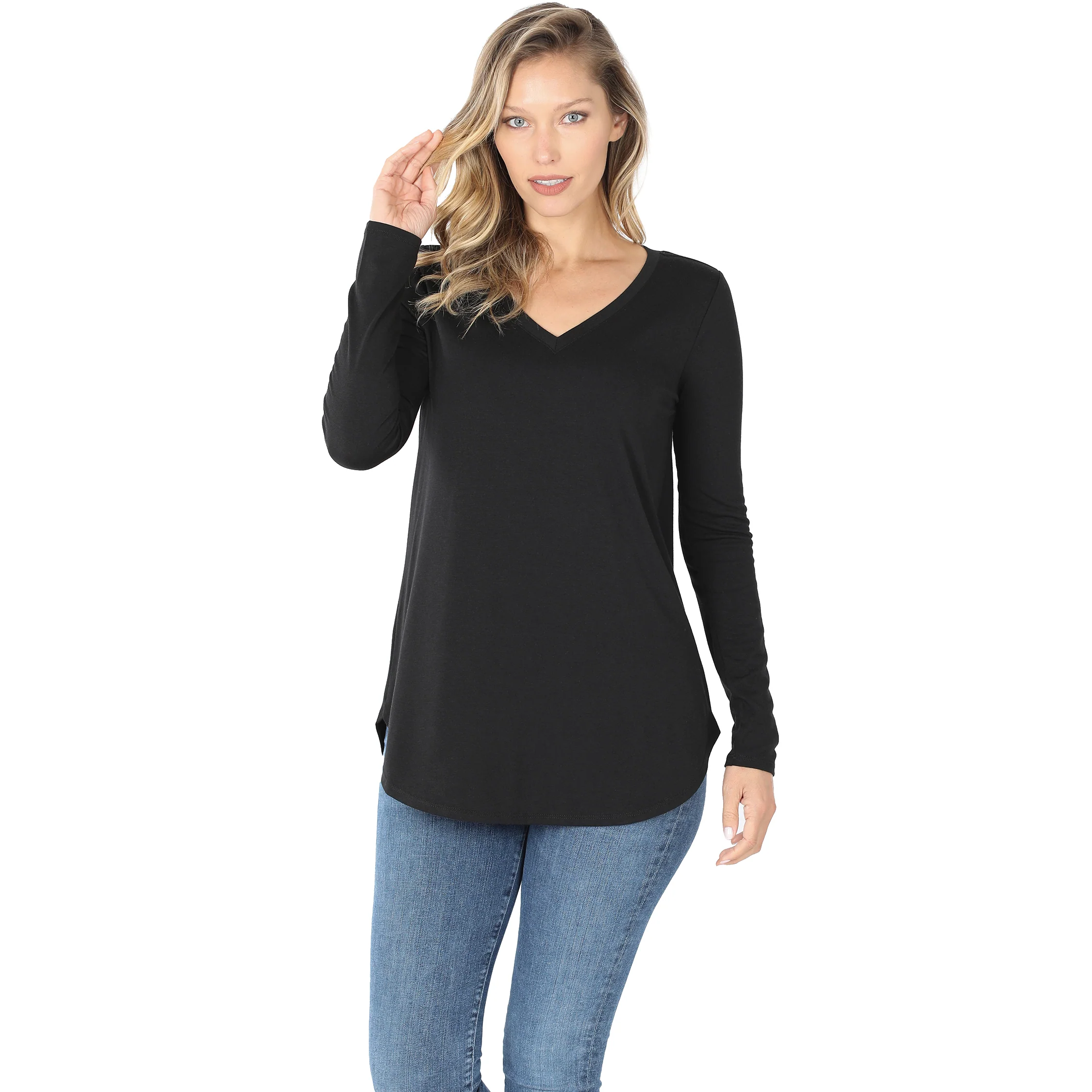 Long Sleeve V-Neck Front Back Scoop - Image 20