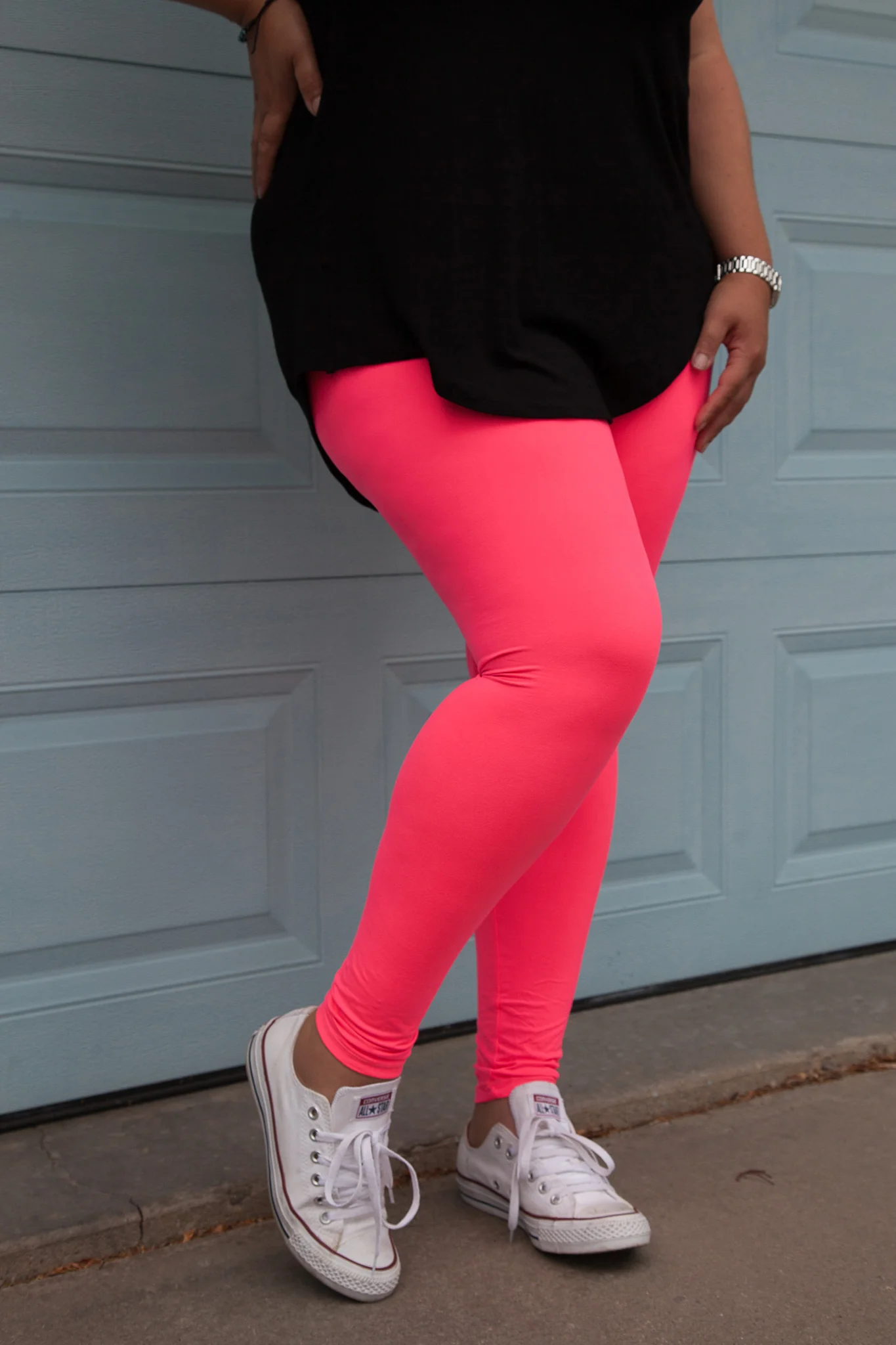 Neon Pink - Extra Wide Yoga Band (5 Inch) Large