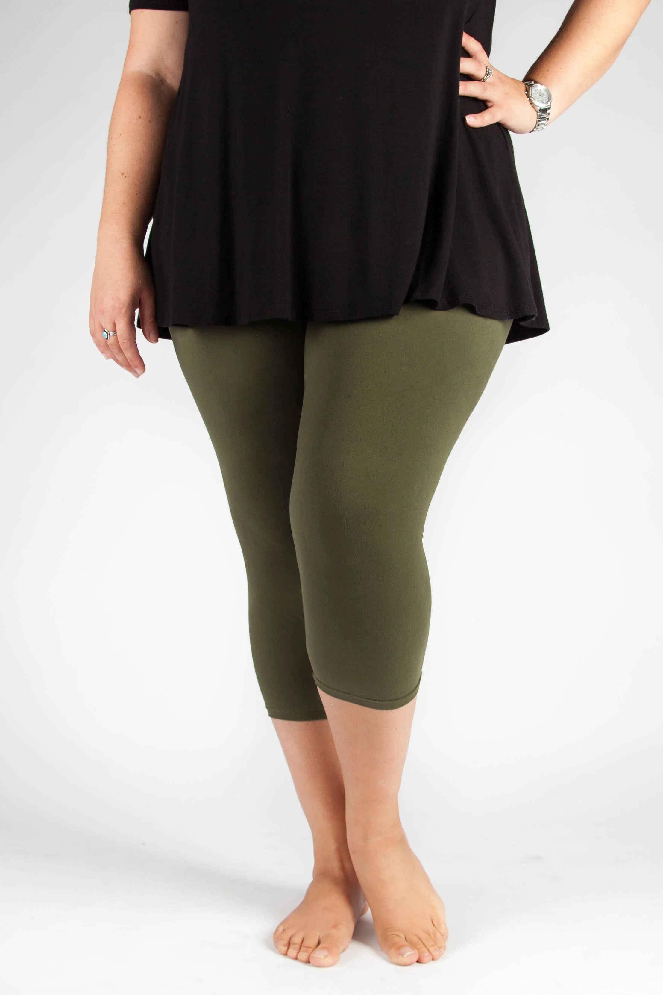Olive Green Capris Large