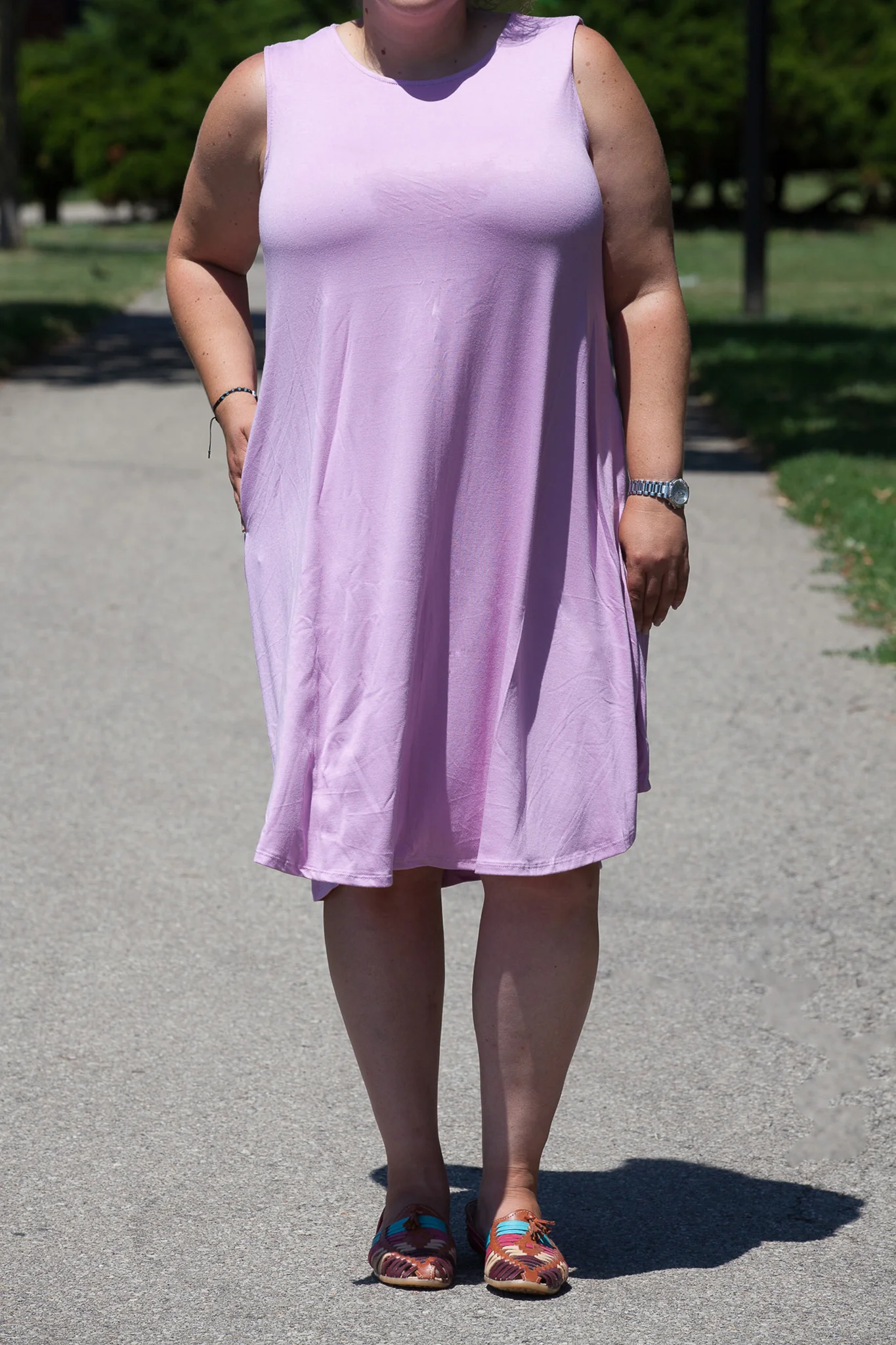 PLUS SIZE Knee Length Tank Dress (WITH POCKETS) - Image 11