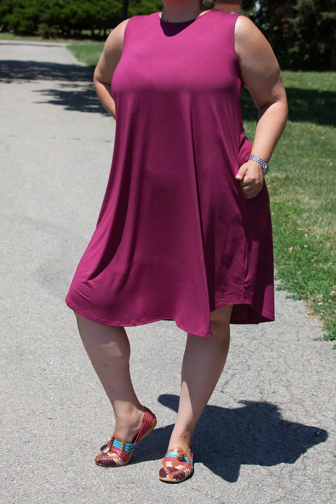 PLUS SIZE Knee Length Tank Dress (WITH POCKETS) - Image 18