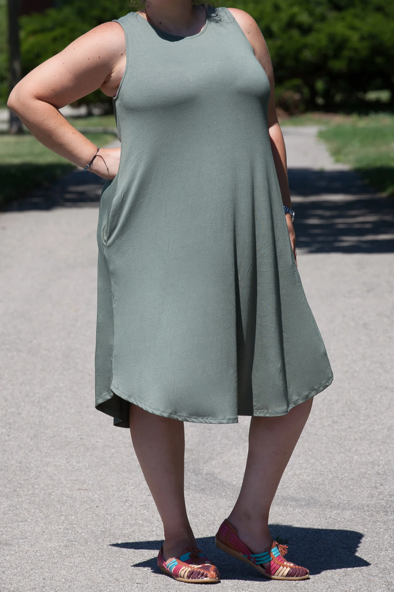 PLUS SIZE Knee Length Tank Dress (WITH POCKETS) - Image 28