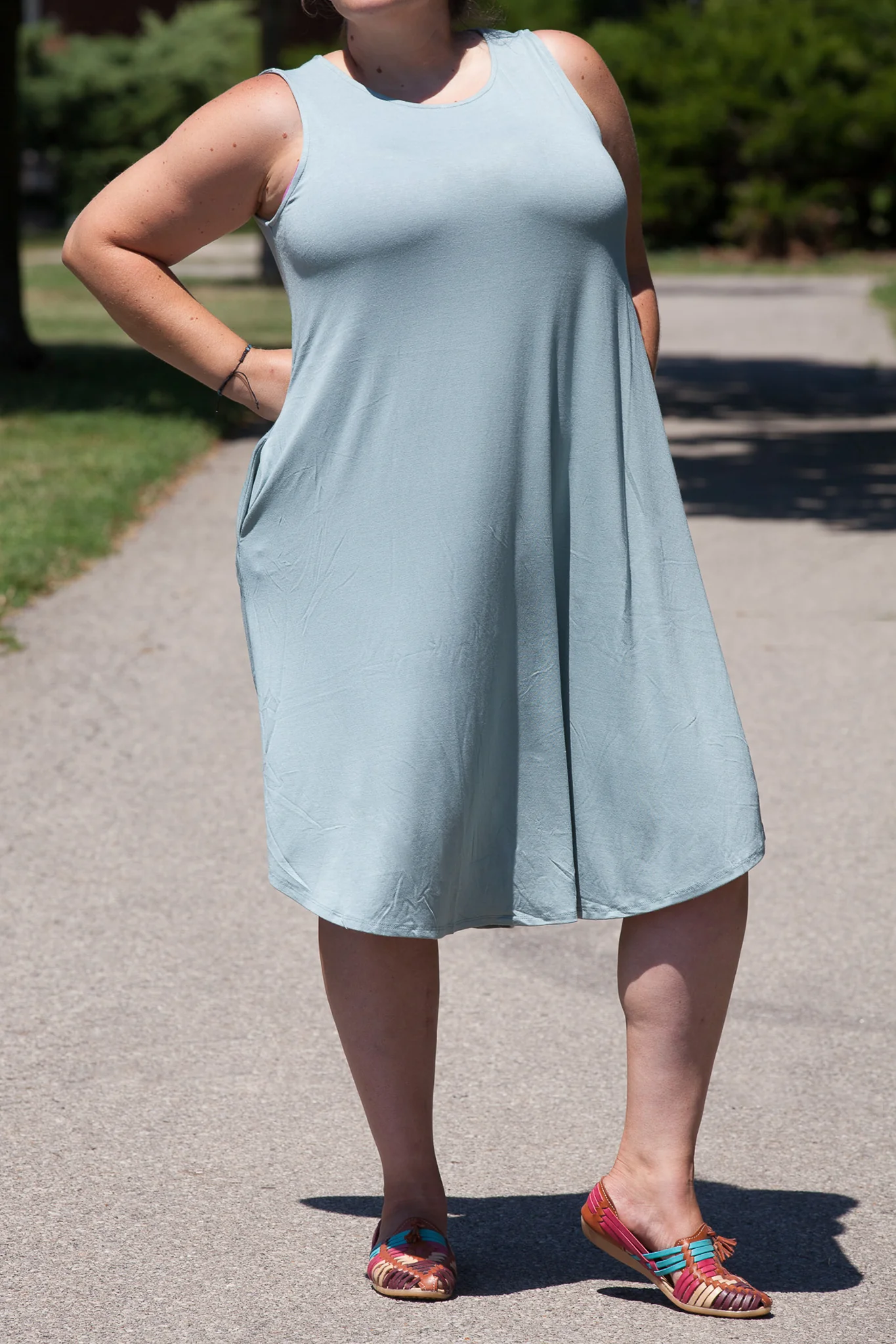 PLUS SIZE Knee Length Tank Dress (WITH POCKETS) - Image 35