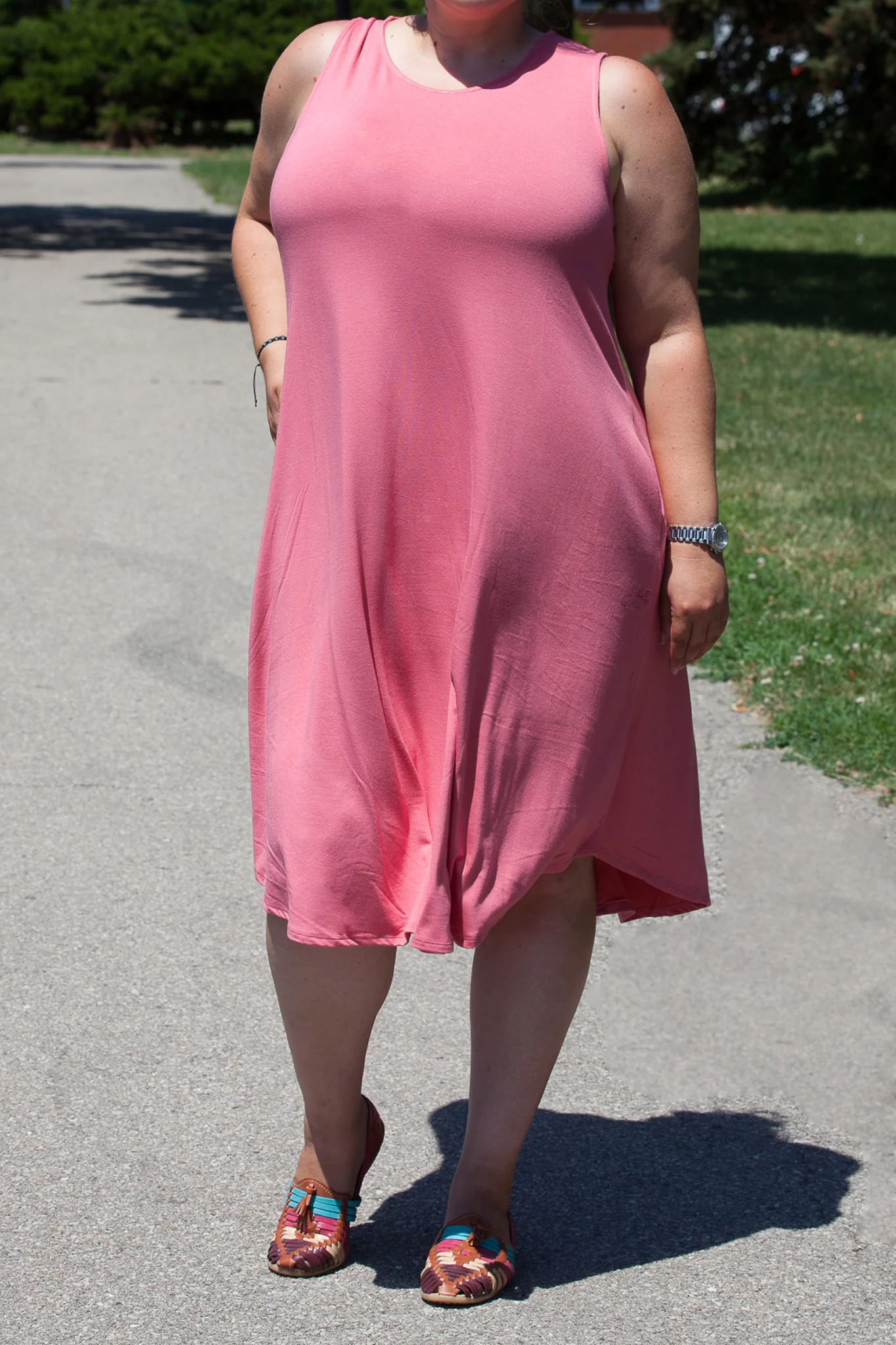PLUS SIZE Knee Length Tank Dress (WITH POCKETS) - Image 5