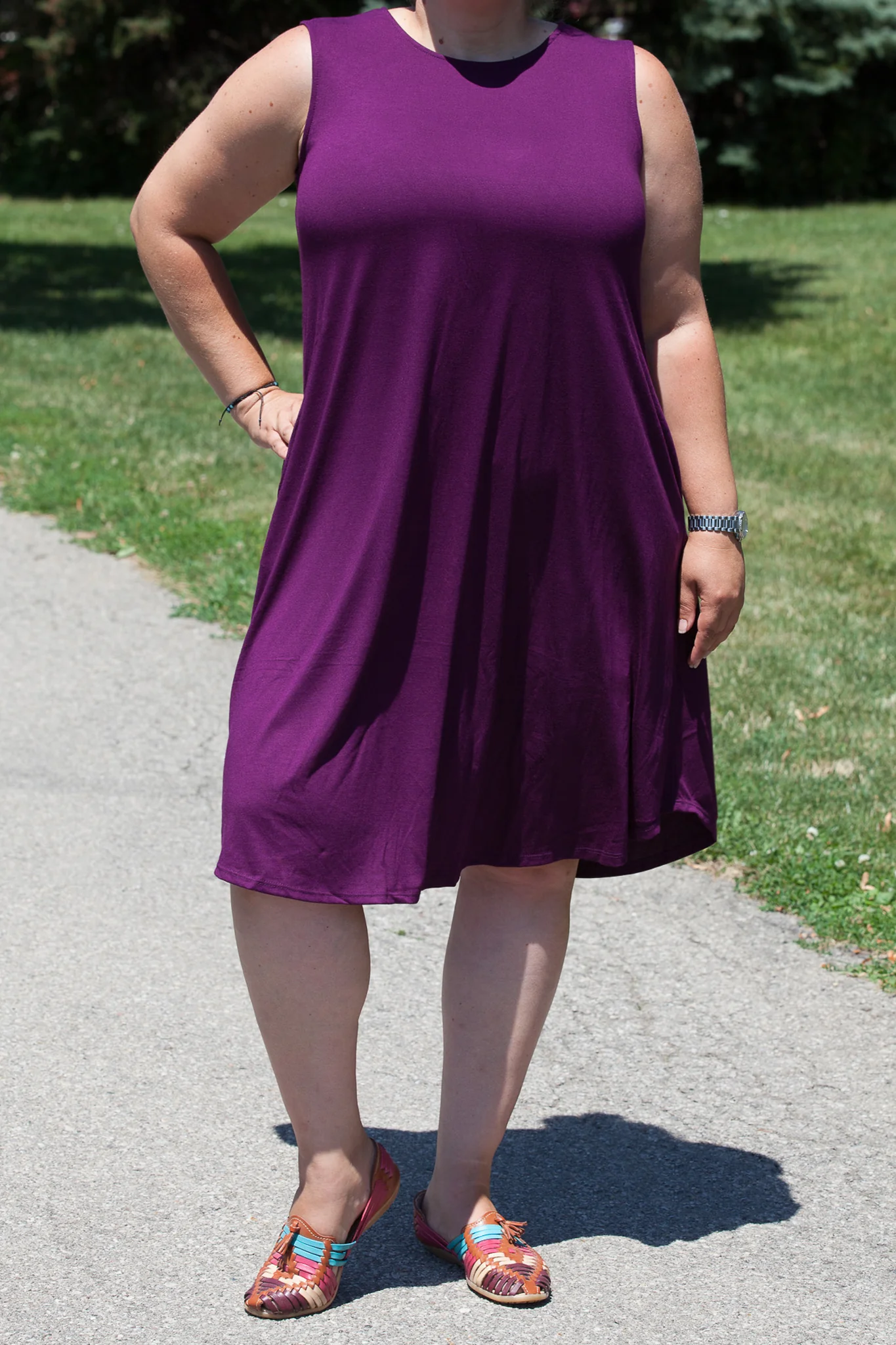 PLUS SIZE Knee Length Tank Dress (WITH POCKETS) - Image 8