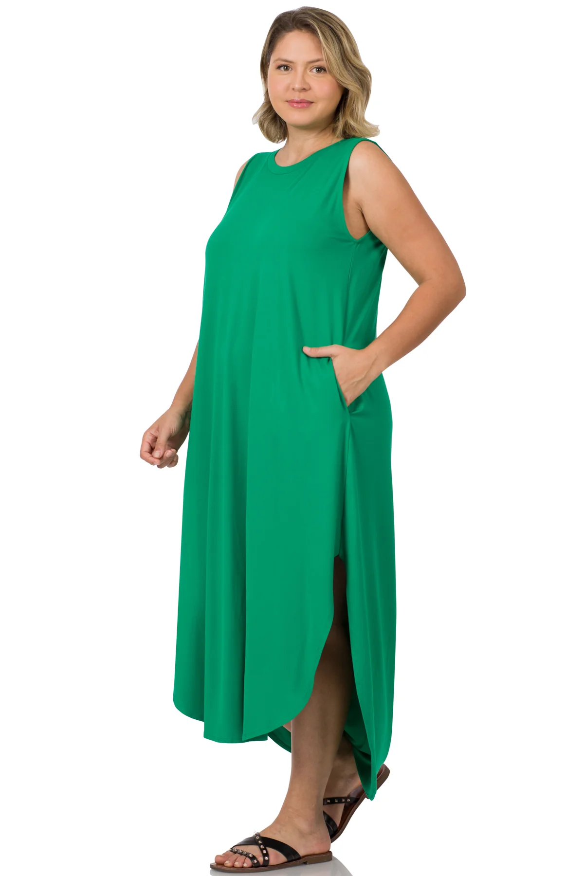 PLUS SIZE Products Side Slit Tank Dress (WITH POCKETS) // EXTRA SOFT - Image 3