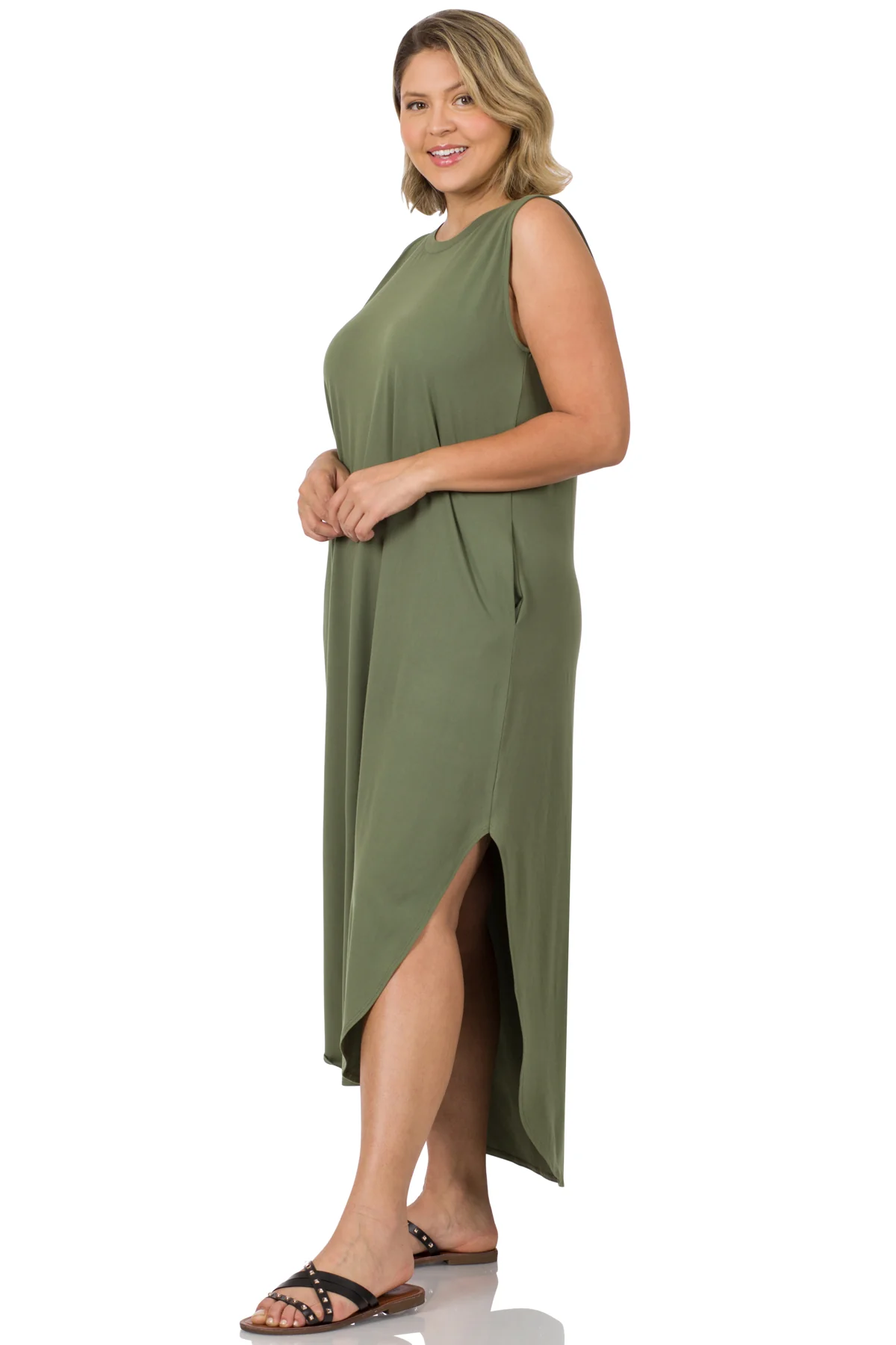 PLUS SIZE Products Side Slit Tank Dress (WITH POCKETS) // EXTRA SOFT - Image 4