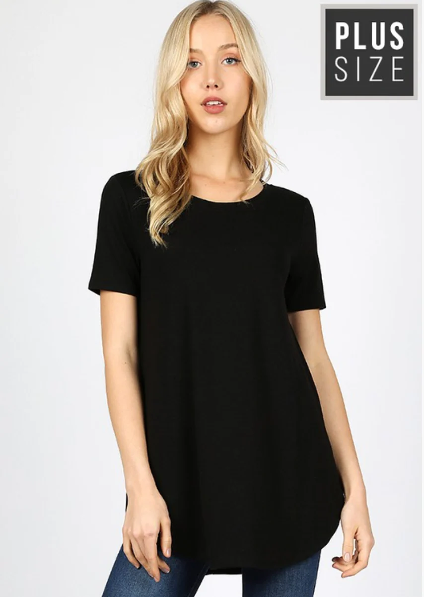 PLUS SIZE Short Sleeve Front Back Scoop - Image 3