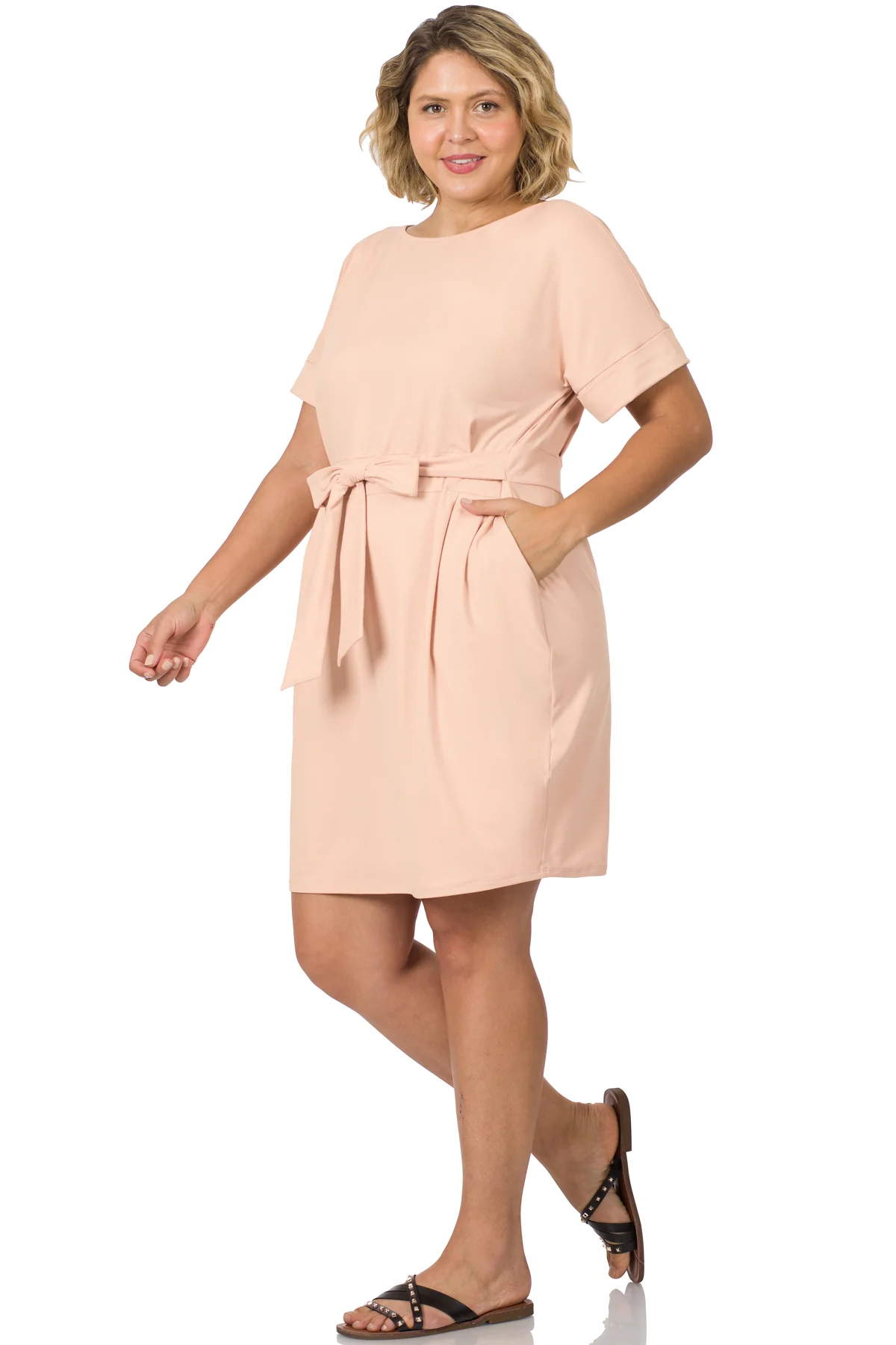 PLUS SIZE Tie-Belt Dress (WITH POCKETS) // EXTRA SOFT - Image 3