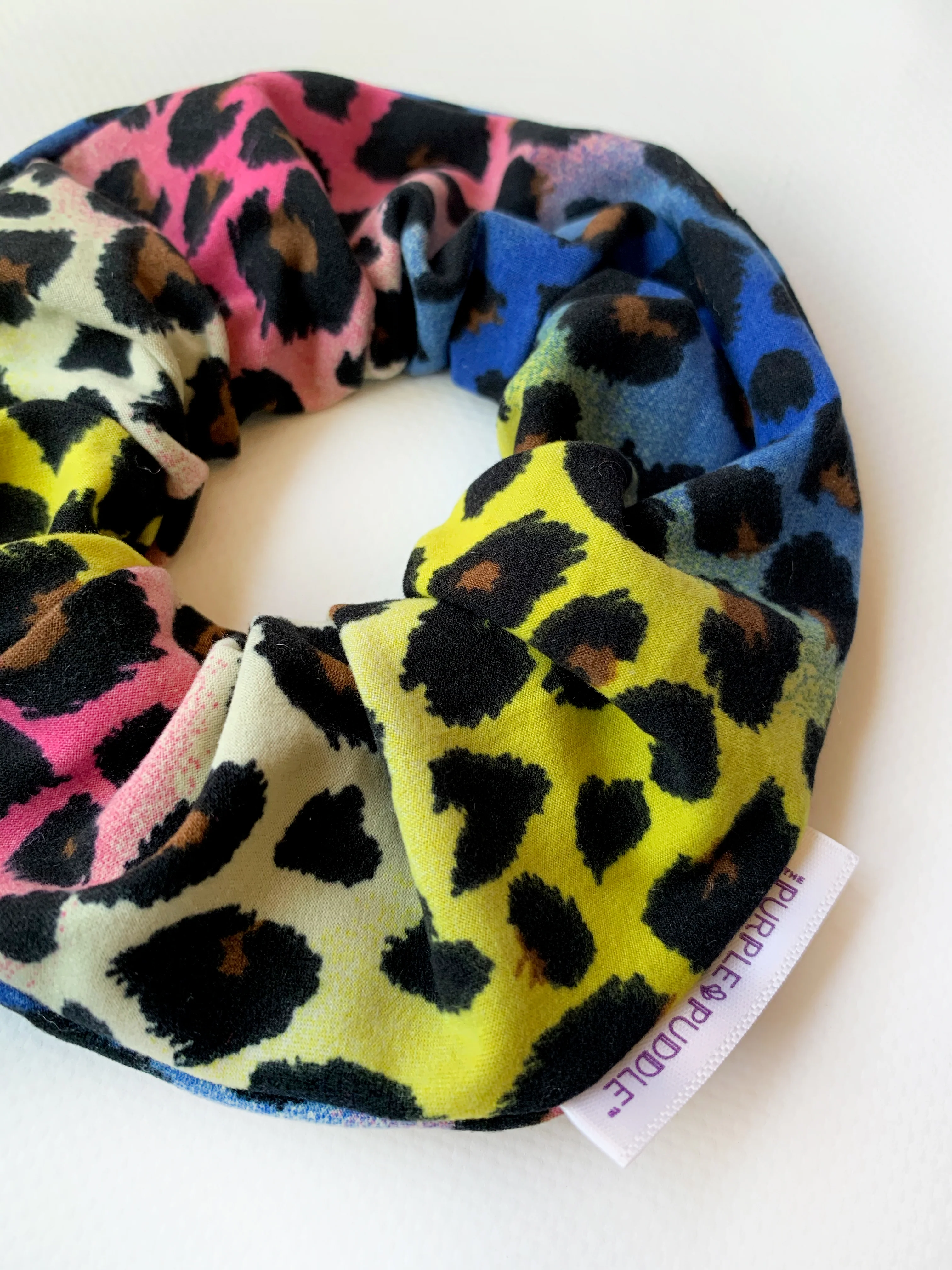 Rainbow Leopard Scrunchie