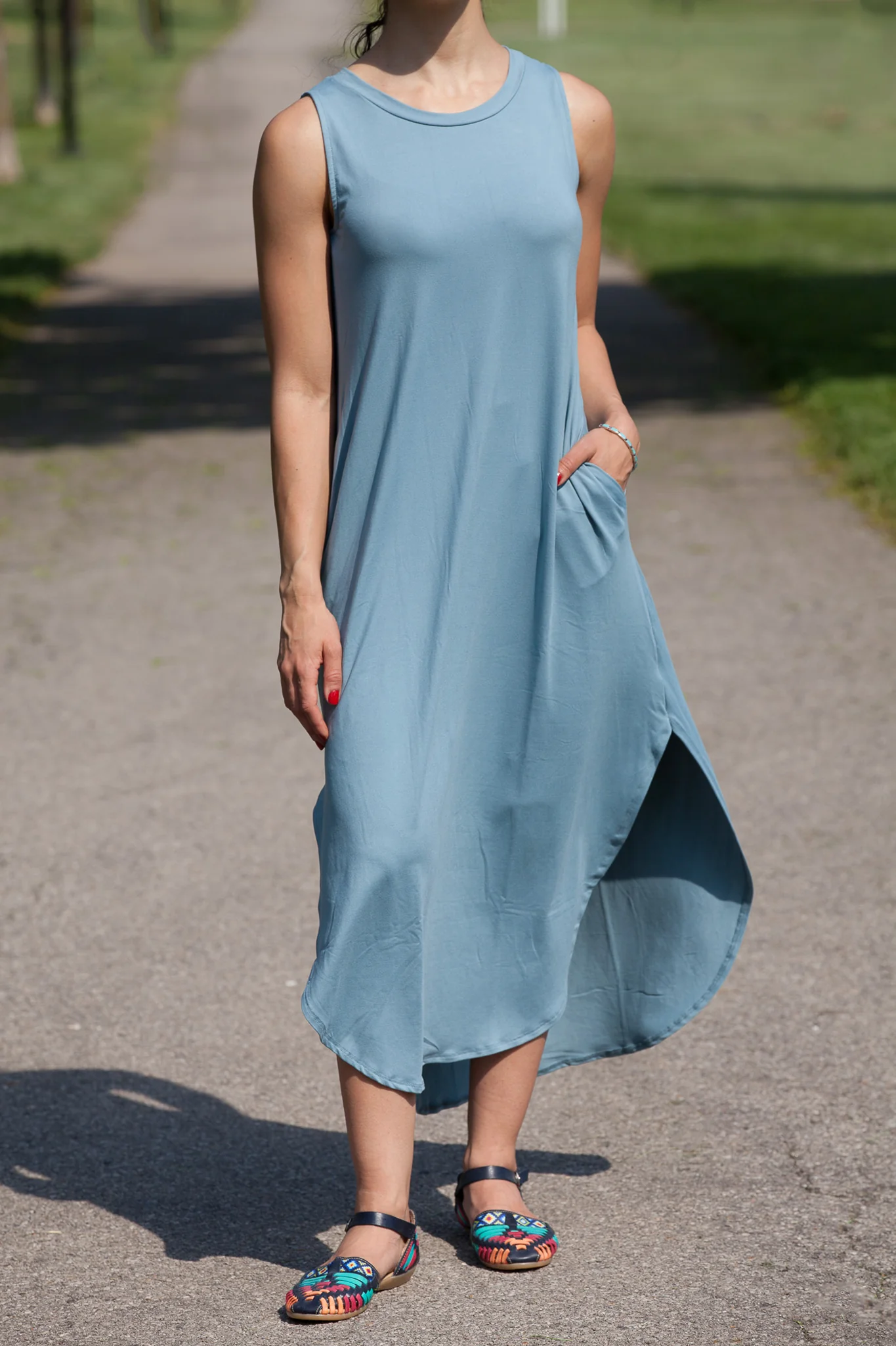 Side Slit Tank Dress (WITH POCKETS) // EXTRA SOFT - Image 10