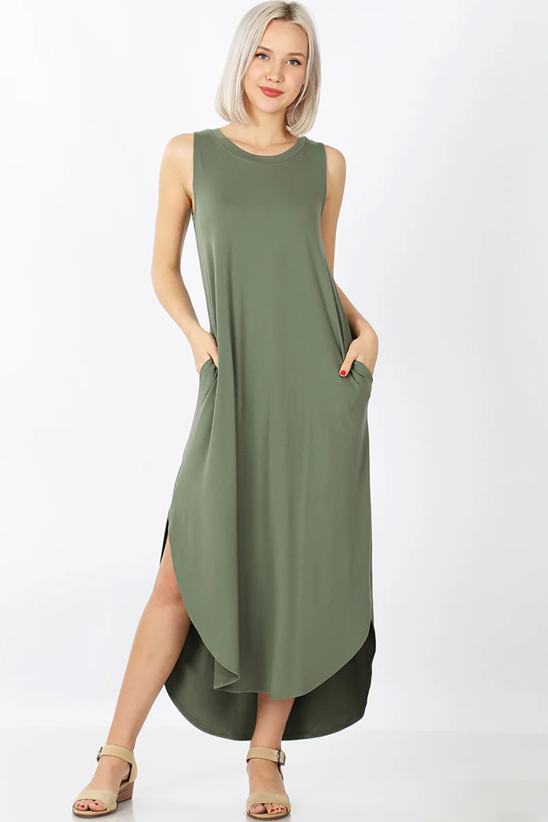 Side Slit Tank Dress (WITH POCKETS) // EXTRA SOFT - Image 30