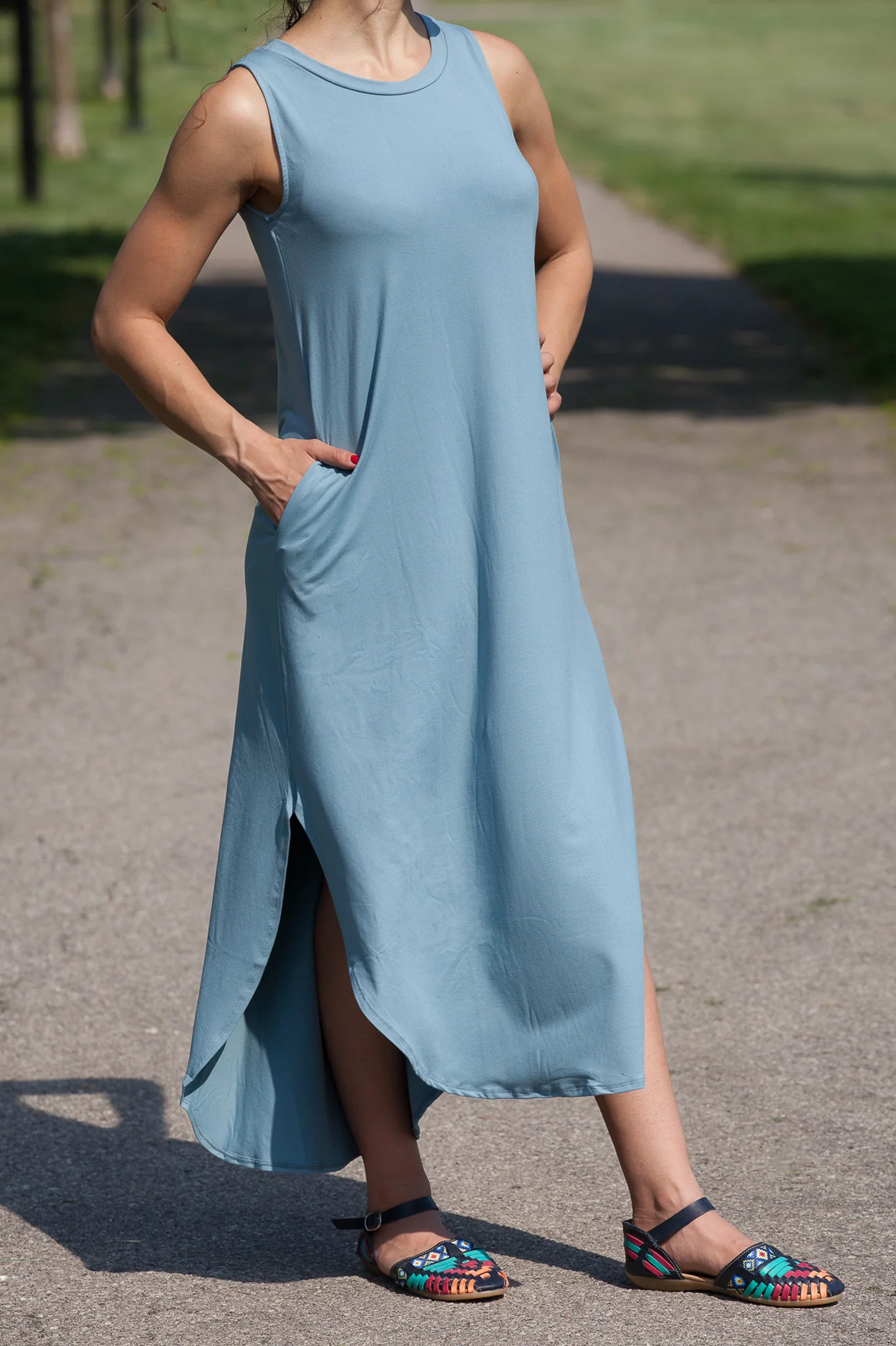 Side Slit Tank Dress (WITH POCKETS) // EXTRA SOFT - Image 4