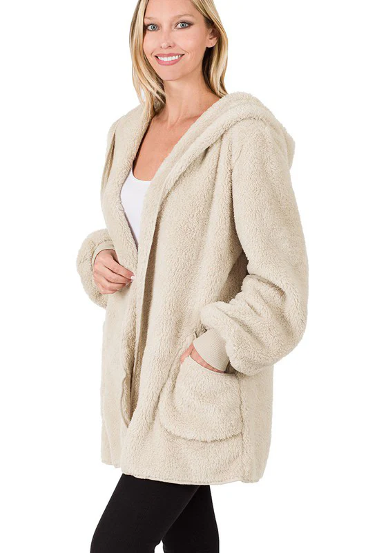 Ultra Soft Faux Fur Hooded Sweater (With Pockets) - Image 14