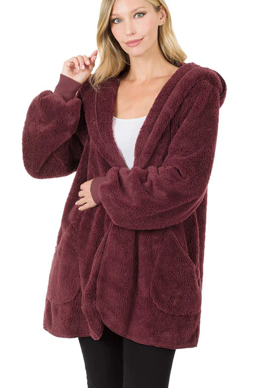 Ultra Soft Faux Fur Hooded Sweater (With Pockets) - Image 17