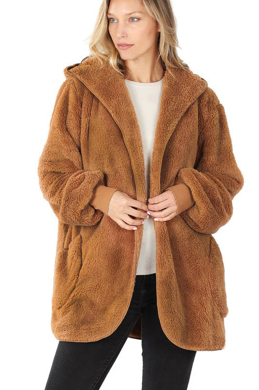 Ultra Soft Faux Fur Hooded Sweater (With Pockets) - Image 39