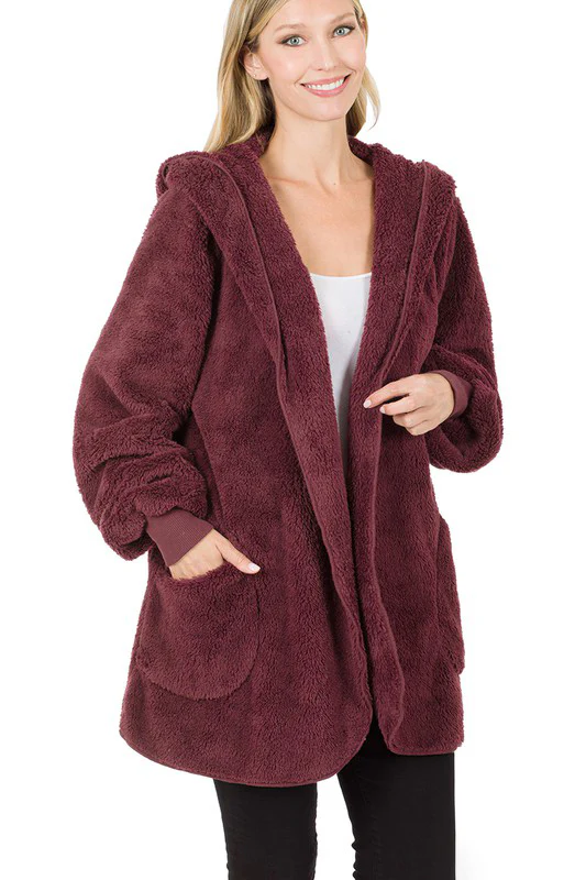 Ultra Soft Faux Fur Hooded Sweater (With Pockets) - Image 40
