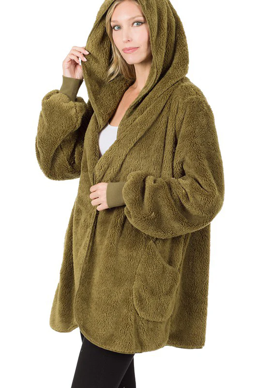 Ultra Soft Faux Fur Hooded Sweater (With Pockets) - Image 41