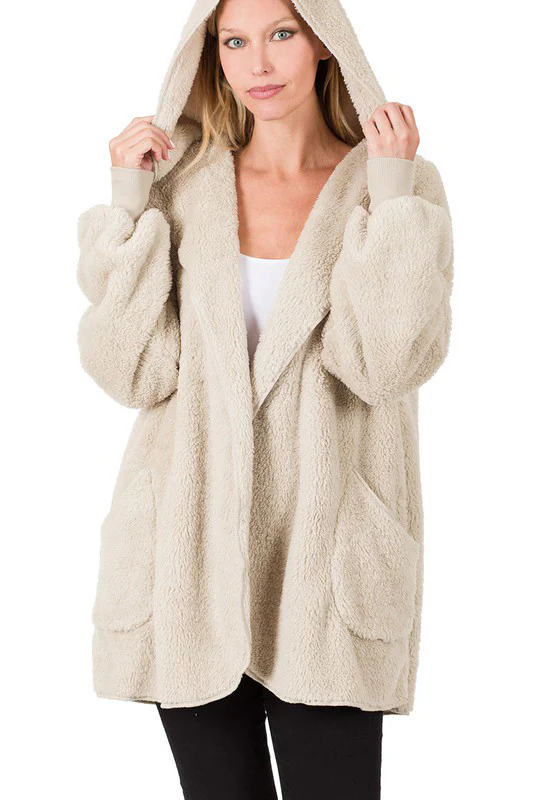Ultra Soft Faux Fur Hooded Sweater (With Pockets) - Image 6
